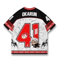 JERSIC - Jersey Anime Merah Dandadan Okarun 41 Oversize Streetwear Dry Fit Unisex