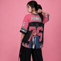 JERSIC - Jersey Anime Pink Chainsaw Man Power 76 Oversize Streetwear Dry Fit Unisex