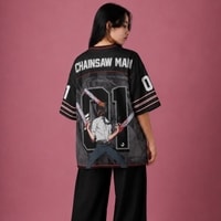 JERSIC - Jersey Anime HItam Chainsaw Man Denji 01 Oversize Streetwear Dry Fit Unisex