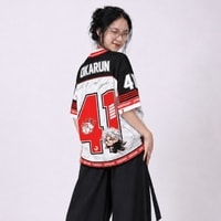 JERSIC - Jersey Anime Merah Dandadan Okarun 41 Oversize Streetwear Dry Fit Unisex