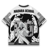 JERSIC - Jersey Anime Putih Naruto Shippuden Madara Uciha 60 Oversize Streetwear Dry Fit Unisex