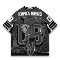 JERSIC - Jersey Anime Hitam Kaiju08 Kafka Hibino 08 Oversize Streetwear Dry Fit Unisex