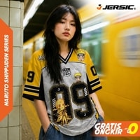 JERSIC - Jersey Anime Kuning Naruto Shippuden Naruto Uzumaki 09 Oversize Streetwear Dry Fit Unisex
