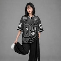 JERSIC - Jersey Anime Hitam Kaiju08 Kafka Hibino 08 Oversize Streetwear Dry Fit Unisex