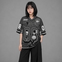 JERSIC - Jersey Anime Hitam Kaiju08 Kafka Hibino 08 Oversize Streetwear Dry Fit Unisex