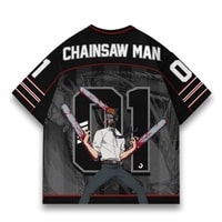 JERSIC - Jersey Anime HItam Chainsaw Man Denji 01 Oversize Streetwear Dry Fit Unisex