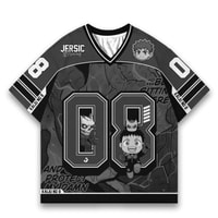 JERSIC - Jersey Anime Hitam Kaiju08 Kafka Hibino 08 Oversize Streetwear Dry Fit Unisex