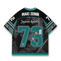 JERSIC - Jersey Anime Hijau Tosca Jujutsu Kaisen Maki Zenin 73 Oversize Streetwear Dry Fit Unisex