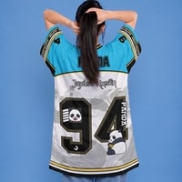 JERSIC - Jersey Anime Biru Jujutsu Kaisen Panda 94 Oversize Streetwear Dry Fit Unisex