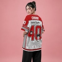 JERSIC - Jersey Anime Merah Demon Slayer Choso 40 Oversize Streetwear Dry Fit Unisex