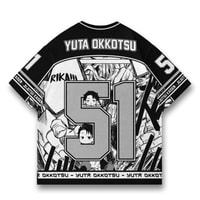JERSIC - Jersey Anime Putih Jujutsu Kaisen Yuta Okotsu 51 Oversize Streetwear Dry Fit Unisex