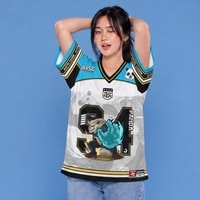 JERSIC - Jersey Anime Biru Jujutsu Kaisen Panda 94 Oversize Streetwear Dry Fit Unisex