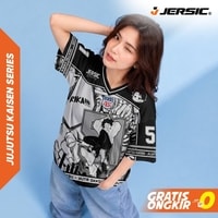 JERSIC - Jersey Anime Putih Jujutsu Kaisen Yuta Okotsu 51 Oversize Streetwear Dry Fit Unisex