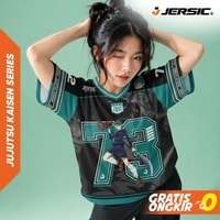 JERSIC - Jersey Anime Hijau Tosca Jujutsu Kaisen Maki Zenin 73 Oversize Streetwear Dry Fit Unisex