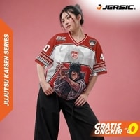 JERSIC - Jersey Anime Merah Demon Slayer Choso 40 Oversize Streetwear Dry Fit Unisex