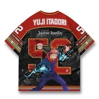JERSIC - Jersey Anime Merah Jujutsu Kaisen Yuji Itadori 52 Oversize Streetwear Dry Fit Unisex