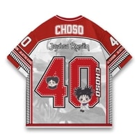 JERSIC - Jersey Anime Merah Demon Slayer Choso 40 Oversize Streetwear Dry Fit Unisex