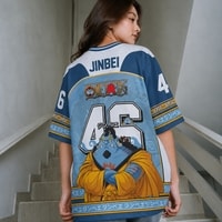 JERSIC - Jersey Anime Biru One Piece Jinbei 46 Oversize Streetwear Dry Fit Unisex