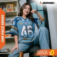 JERSIC - Jersey Anime Biru One Piece Jinbei 46 Oversize Streetwear Dry Fit Unisex