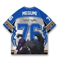 JERSIC - Jersey Anime Biru Jujutsu Kaisen Megumi 76 Oversize Streetwear Dry Fit Unisex