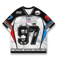 JERSIC - Jersey Anime Hitam Jujutsu Kaisen Gojo Satoru 97 Oversize Streetwear Dry Fit Unisex