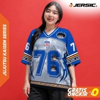 JERSIC - Jersey Anime Biru Jujutsu Kaisen Megumi 76 Oversize Streetwear Dry Fit Unisex
