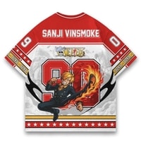 JERSIC - Jersey Anime Maroon One Piece Sanji Vinsmoke 90 Oversize Streetwear Dry Fit Unisex