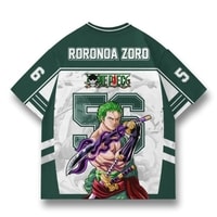 JERSIC - Jersey Anime Hijau One Piece Zoro 56 Oversize Streetwear Dry Fit Unisex