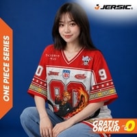 JERSIC - Jersey Anime Maroon One Piece Sanji Vinsmoke 90 Oversize Streetwear Dry Fit Unisex