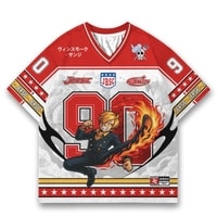 JERSIC - Jersey Anime Maroon One Piece Sanji Vinsmoke 90 Oversize Streetwear Dry Fit Unisex