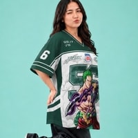 JERSIC - Jersey Anime Hijau One Piece Zoro 56 Oversize Streetwear Dry Fit Unisex