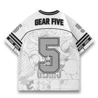 JERSIC - Jersey Anime Putih One Piece Luffy Gear Five 5 Oversize Streetwear Dry Fit Unisex