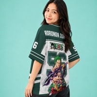 JERSIC - Jersey Anime Hijau One Piece Zoro 56 Oversize Streetwear Dry Fit Unisex
