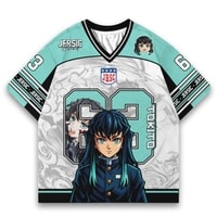 JERSIC - Jersey Anime Biru Tosca Demon Slayer Muichiro 63 Oversize Streetwear Dry Fit Unisex