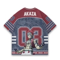 JERSIC - Jersey Anime Merah Maroon Demon Slayer Akaza 03 Oversize Streetwear Dry Fit Unisex