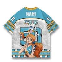 JERSIC - Jersey Anime Biru One Piece Nami 50 Oversize Streetwear Dry Fit Unisex