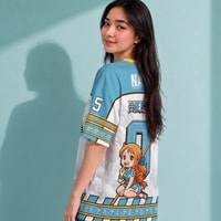 JERSIC - Jersey Anime Biru One Piece Nami 50 Oversize Streetwear Dry Fit Unisex