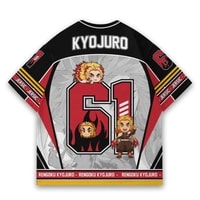 JERSIC - Jersey Anime Merah Demon Slayer Kyojuro 61 Oversize Streetwear Dry Fit Unisex