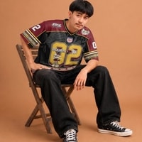 JERSIC - Jersey Anime Maroon Kuning Demon Slayer Douma 02 Oversize Streetwear Dry Fit Unisex