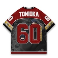 JERSIC - Jersey Anime Maroon Demon Slayer Tomioka 60 Oversize Streetwear Dry Fit Unisex