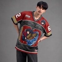 JERSIC - Jersey Anime Maroon Demon Slayer Tomioka 60 Oversize Streetwear Dry Fit Unisex