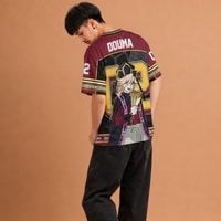 JERSIC - Jersey Anime Maroon Kuning Demon Slayer Douma 02 Oversize Streetwear Dry Fit Unisex