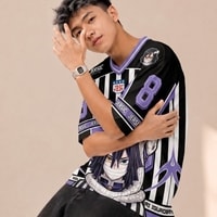 JERSIC - Jersey Anime Ungu Demon Slayer Obanai 80 Oversize Streetwear Dry Fit Unisex