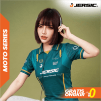 JERSIC - Jersey Series Crew Motor Team Racing Hijau Sportwear Oversize Streetwear Dry Fit Unisex