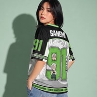 JERSIC - Jersey Anime Hijau Demon Slayer Sanemi 91 Oversize Streetwear Dry Fit Unisex