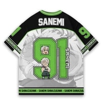 JERSIC - Jersey Anime Hijau Demon Slayer Sanemi 91 Oversize Streetwear Dry Fit Unisex