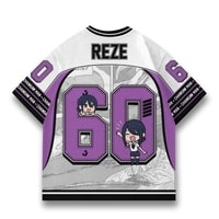 JERSIC - Jersey Anime Ungu Chainsaw Man Reze 60 Oversize Streetwear Dry Fit Unisex