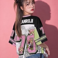 JERSIC - Jersey Anime Pink Demon Slayer Kanroji 70 Oversize Streetwear Dry Fit Unisex