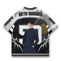 JERSIC - Jersey Anime Hitam Jujutsu Kaisen Geto 59 Oversize Streetwear Dry Fit Unisex