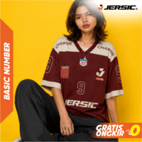 JERSIC - Jersey Basic Maroon Number Series 9 Oversize Streetwear Dry Fit Unisex